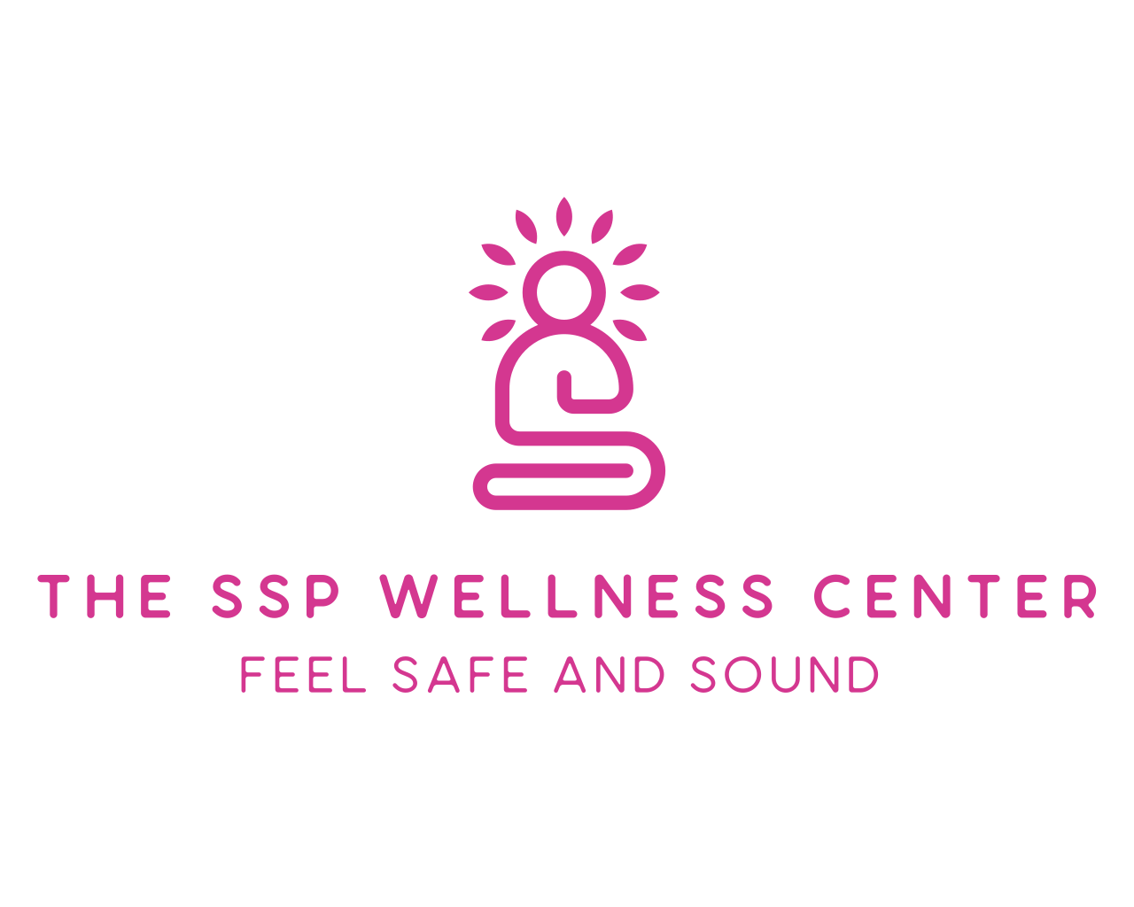 SSP Wellness Center Logo in pink with tagline